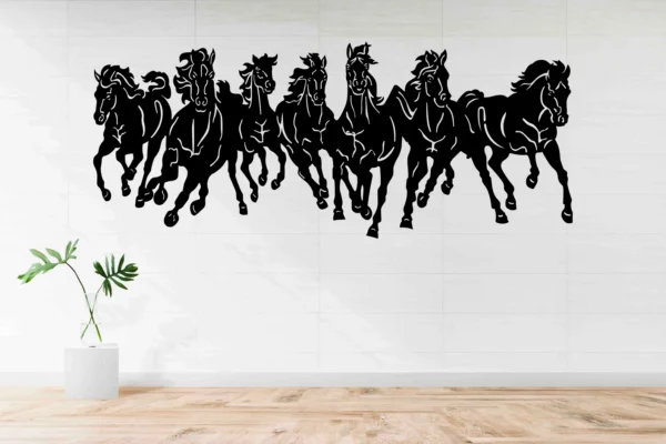 Wallcentre's 7 Horses Metal Wall Art