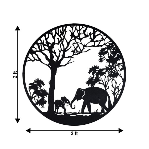 Wallcentre's Elephant Tree Metal Wall Hanging Art