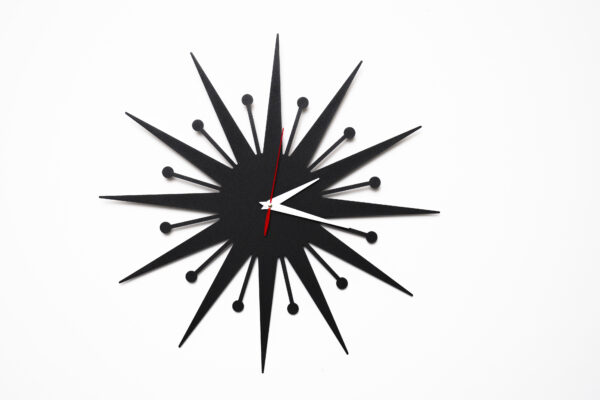 Wallcentre's Star Bust Pattern Metal Wall Clock, 1.5 X 1.5 ft.