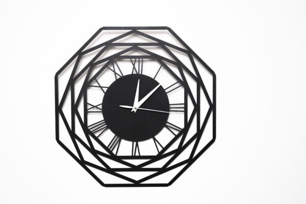 Wallcentre's Octagon Wall Clock - Black, 1.5X1.5 ft