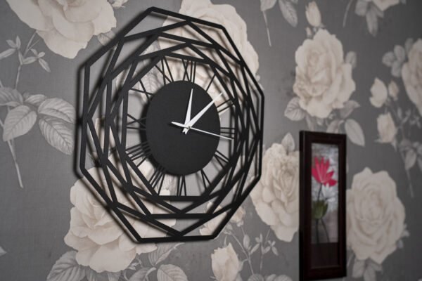 Wallcentre's Octagon Wall Clock - Black, 1.5X1.5 ft