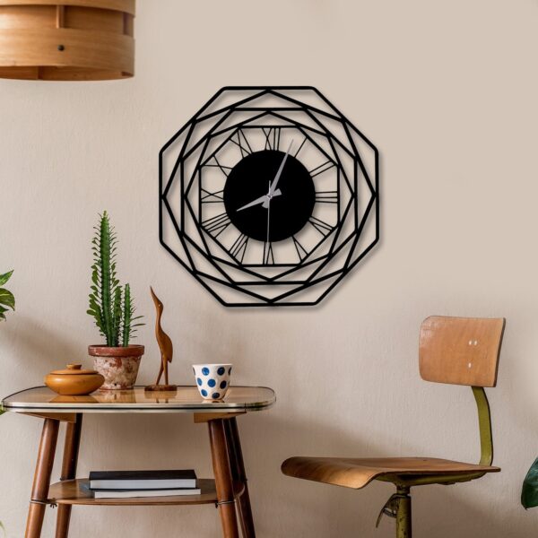 Wallcentre's Octagon Wall Clock - Black, 1.5X1.5 ft