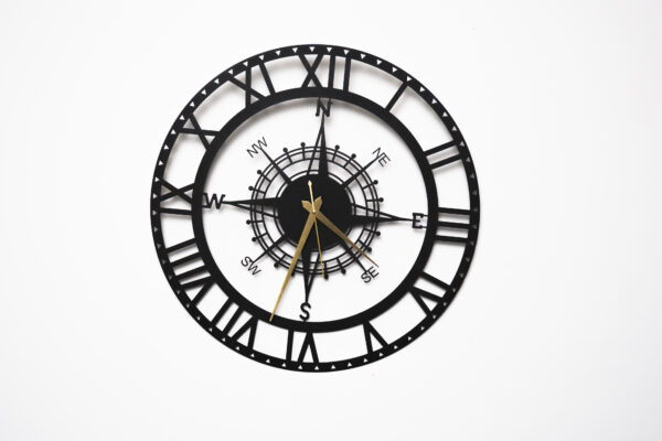 Wallcentre's Directional Metal Wall Clock (Black, Size: 1.5 x 1.5 ft)