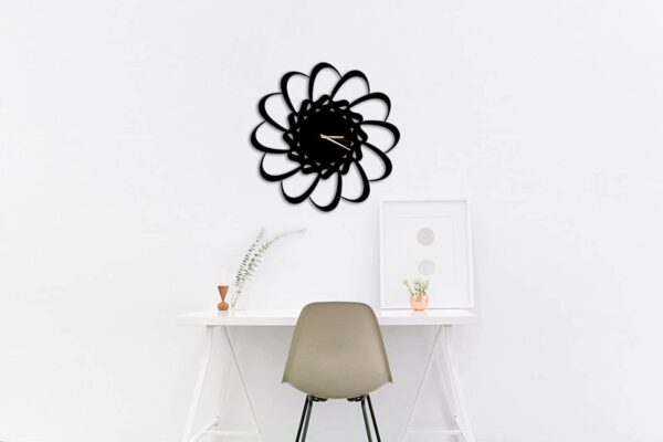 Wallcentre's Metal Wall Clock, Metal Wall Art - Unique Wall Clock - Large Wall Clock - Home Decor - Silent Wall Clock, Wall Clock (40 Cm, Black)