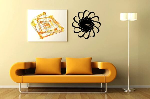 Wallcentre's Metal Wall Clock, Metal Wall Art - Unique Wall Clock - Large Wall Clock - Home Decor - Silent Wall Clock, Wall Clock (40 Cm, Black)