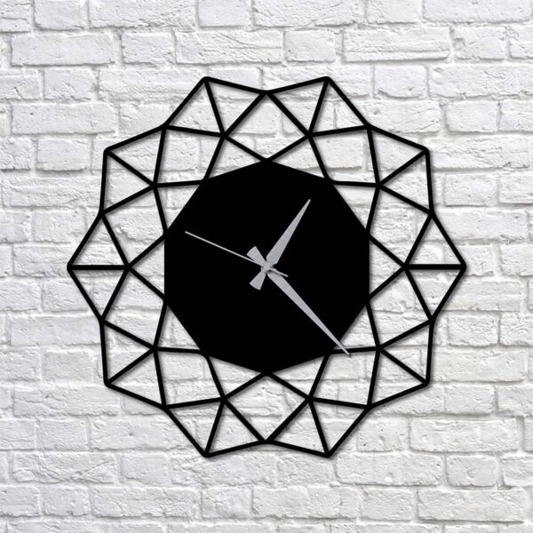 Wallcentre's Geometric Metal Wall clock (40Cm, Black)