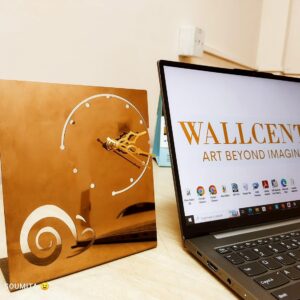 Wallcentre's Stainless Steel Table Clock (160x140mm) Rose Gold (Natural Artistic Design)